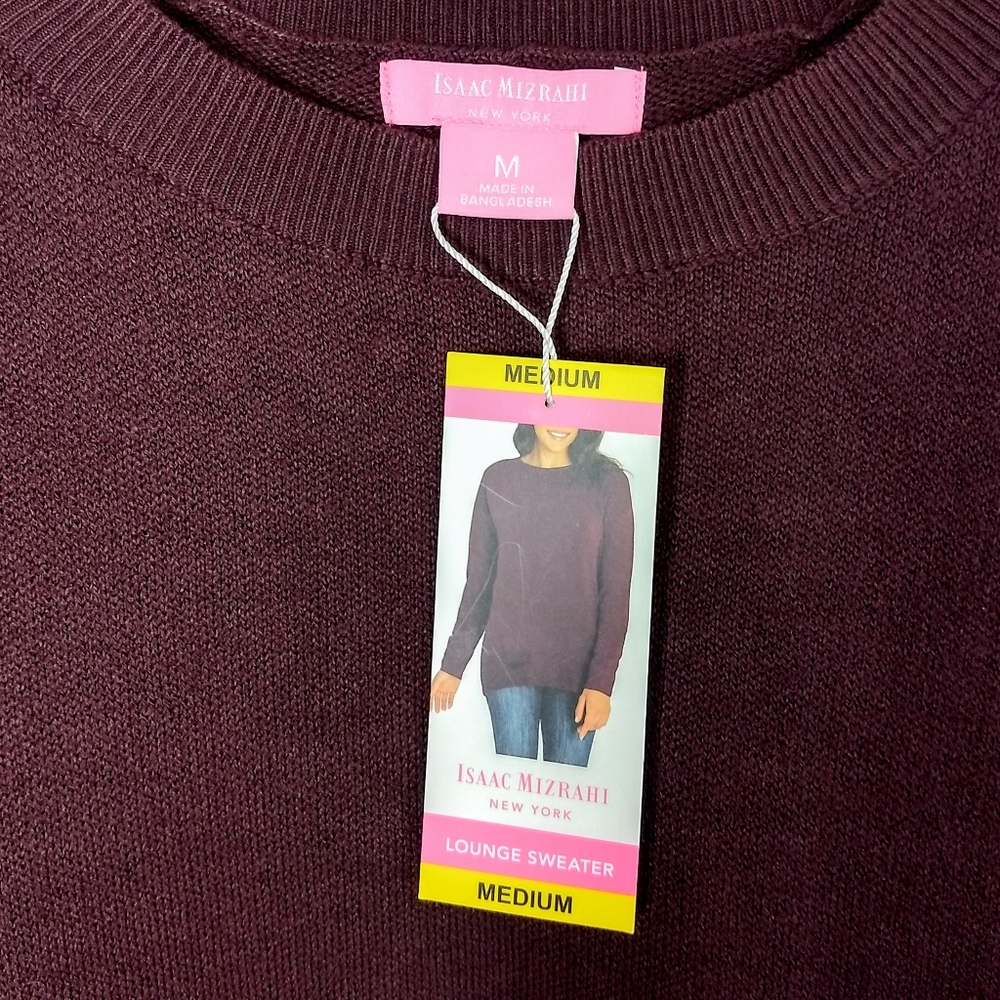 NWT Isaac Mizrahi Merlot Women's Sweater - Picture 3 of 3